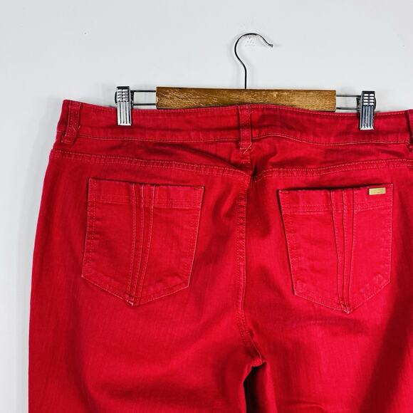 Chico's Size 14 Large 2.5 Short So Slimming Straight Leg Jeans Red - Picture 3 of 4